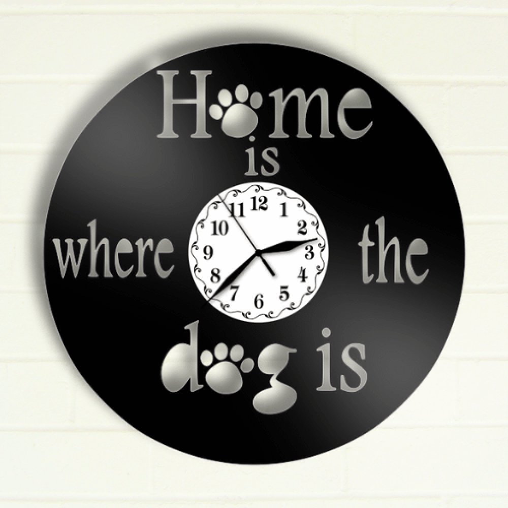 Ceas cadou cu caine - "Home is where the dog is"
