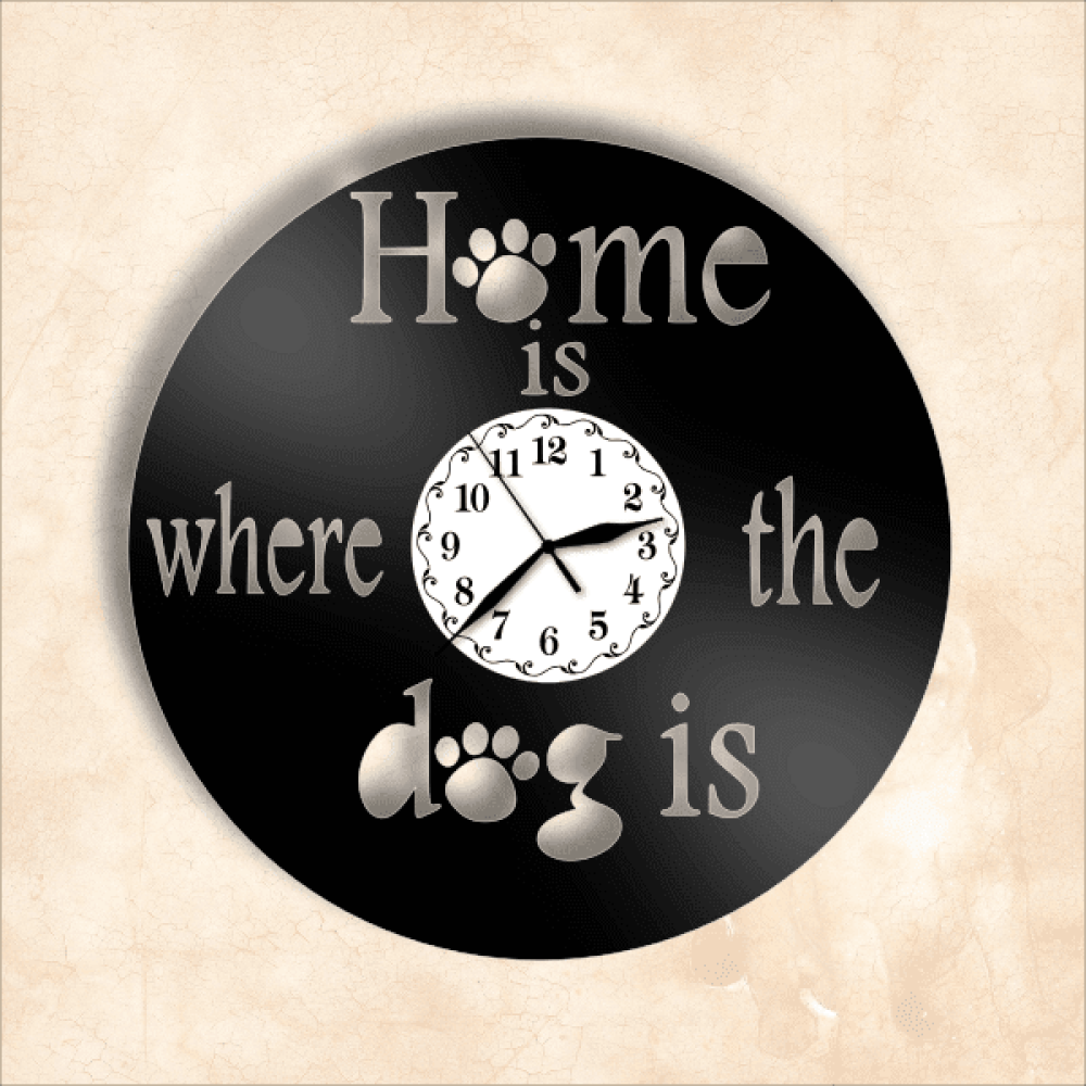 Ceas cadou cu caine - "Home is where the dog is"